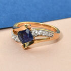Masoala Saphir und Zirkon Ring 925 Silber vergoldet ca. 1,77 ct image number 3