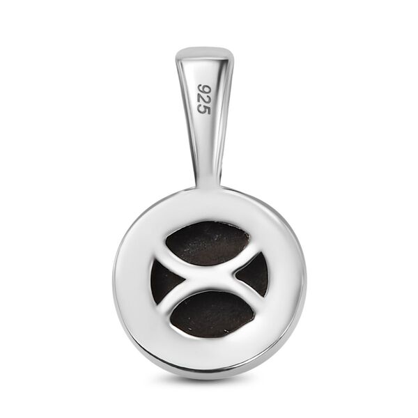 2er Set - Srilankan Ebony Mondstein Anh&auml;nger und Ohrringe, 925 Silber rhodiniert (Doublet) ca. 4.50 ct image number 6