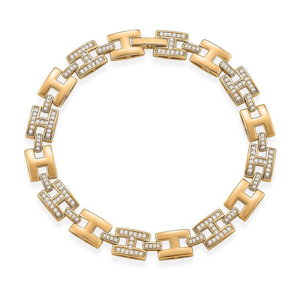 Wei&szlig;er Zirkonia Armband ca. 19 cm Nickelfreies Messing image number 4