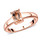 Rosa Morganit-Ring, 925 Silber Roségold Vermeil (Größe 20.00) ca. 0.84 ct