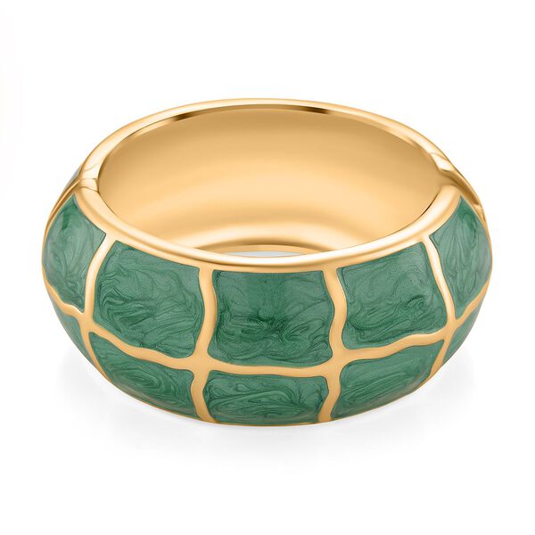 Emaille-Armreif mit Karomuster, ca. 18,5 cm, grün emailliert image number 4