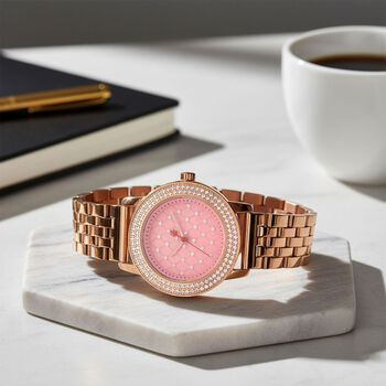 WILLIAM HUNT - Schweizer Uhrwerk, Saphirglas, Moissanit, Uhren 316L Edelstahl IP Rosa Plattierung