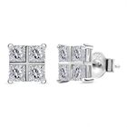 Moissanit Ohrringe 925 Silber rhodiniert ca. 2.46 ct