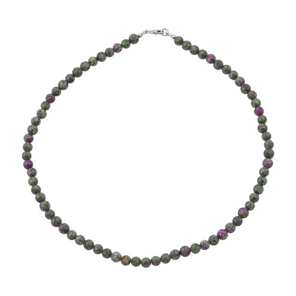 Rubin Zoisit Halskette, 45 cm - 117,25 ct.
