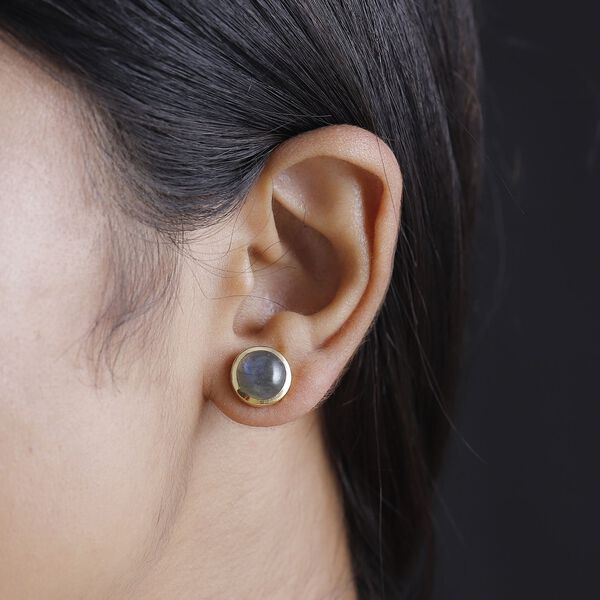 AAA Labradorit Ohrringe 925 Silber vergoldet ca. 6.91 ct image number 3