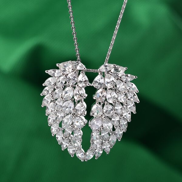 GP Amore Kollektion - Weißer Zirkon und blauer Saphir Anhänger mit 45cm Kette - 8,33 ct. image number 2