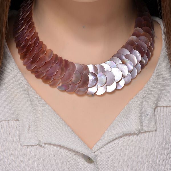 EINAMLIGES ANGEBOT Rosa Perlmutt Kette ca. 40.50 cm image number 2