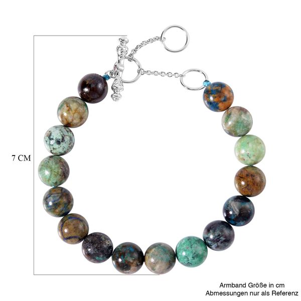 AAA Chrysokoll, Roter Granat Armband ca. 18 cm 925 Silber rhodiniert ca. 126.09 ct image number 5