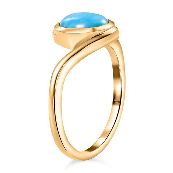 AA amerikanischer, natürlicher Sleeping Beauty Türkis-Ring, 925 Silber vergoldet - 1,19 ct. image number 5
