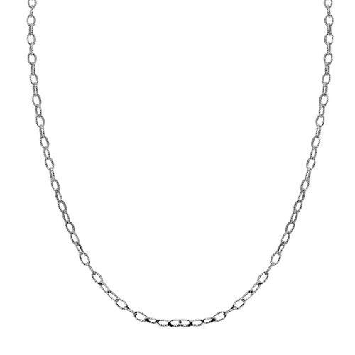 Rolokette mit Diamantschliff 45cm in rhodiniertem 925 Silber image number 0