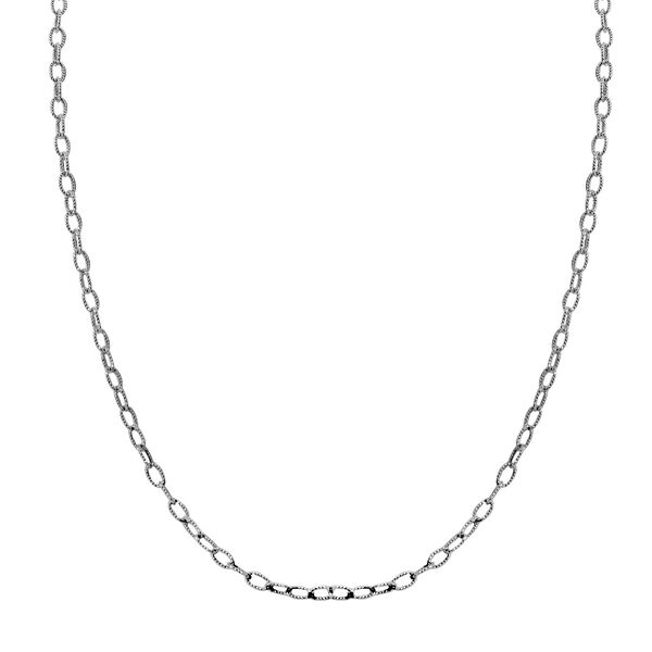 Rolokette mit Diamantschliff 45cm in rhodiniertem 925 Silber image number 0