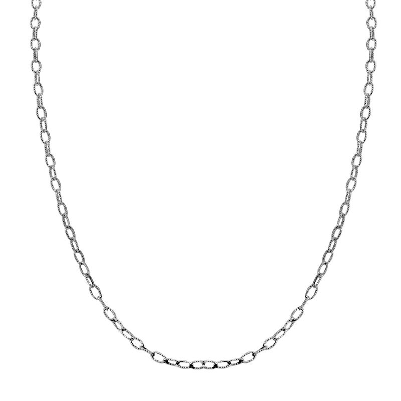Rolokette mit Diamantschliff 45cm in rhodiniertem 925 Silber image number 0