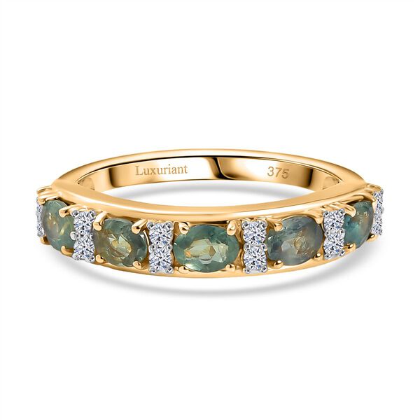 AAA Alexandrit, Lab Grown Diamant Ring 375 Gold (Gr&ouml;&szlig;e 17.00) ca. 1,16 ct