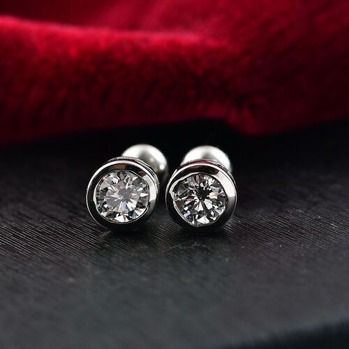 Lab Grown Diamant Ohrringe 925 Silber rhodiniert ca. 1,00 ct. image number 1