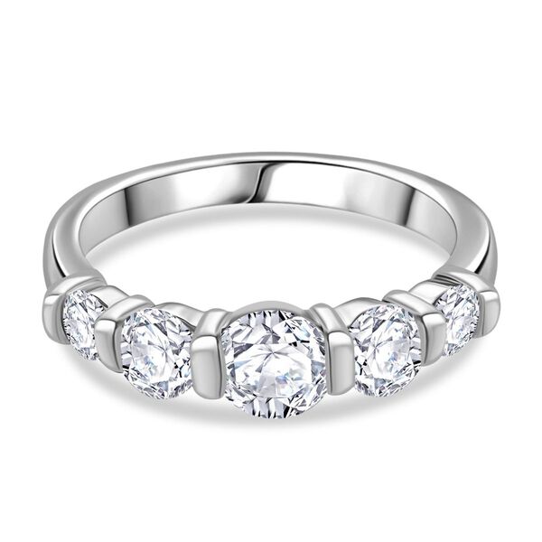 J Francis gefertigt mit SWAROVSKI- Swarovski Zirkonia Ring, 925 Silber rhodiniert