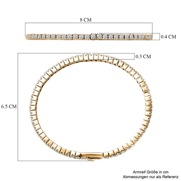 LUXURIANT SGL zertifizierter SI-GH Labor Diamant 19cm Armreif, 925 Silber 750 Gelbgold Vermeil - 5 ct. image number 7