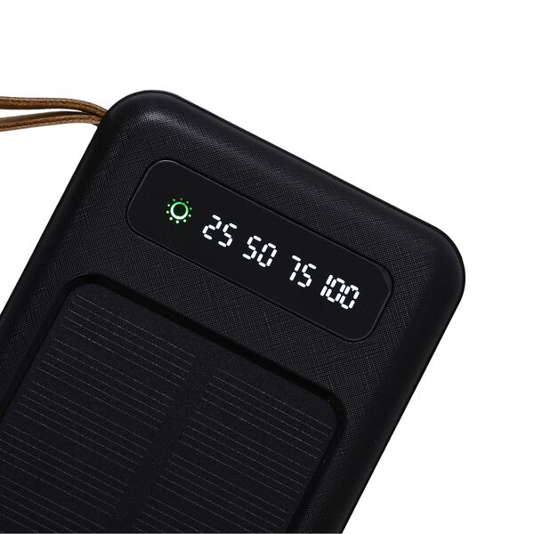 10.000 mAh Powerbank mit LED-Taschenlampe, 4 integrierten Kabeln, 14×6,8×2 cm, Schwarz image number 6