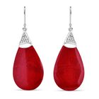 Rote Koralle Ohrringe 925 Silber ca. 0,01 ct.
