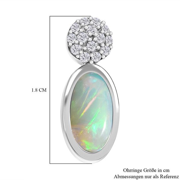 AA Nat&uuml;rliche, &auml;thiopische Welo Opal und Zirkon-Ohrringe - 2,09 ct. image number 6