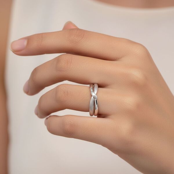 DESIGNER INSPIRIERT - 999 Platin Ring (Größe 19.50) ca. 1,20g image number 2