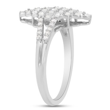 Diamant Cluster Ring 925 Silber platiniert  ca. 0,50 ct