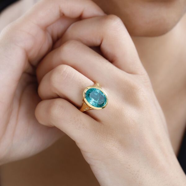 Smaragd Triplett Quarz und Zirkon Ring - 6,81 ct. image number 3