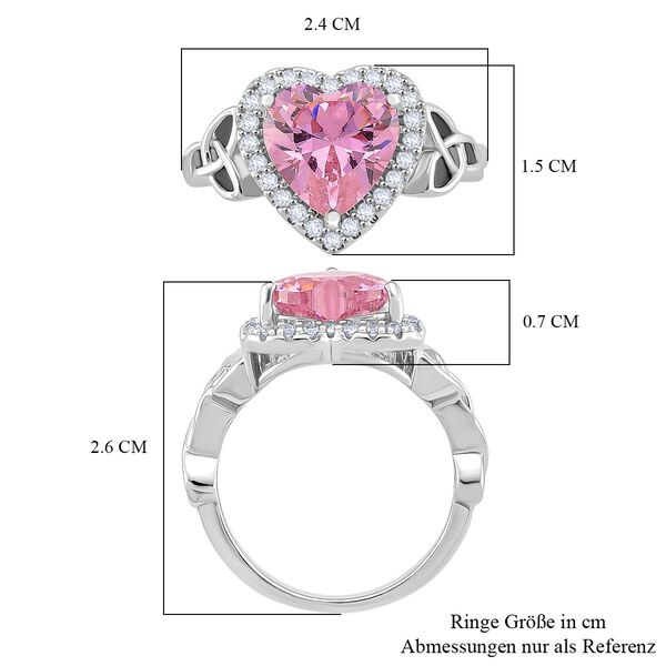 Rosa Zirkonia, Wei&szlig;er Zirkonia Ring Nickelfreies Messing rhodiniert (Gr&ouml;&szlig;e 16.00) image number 6