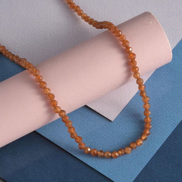 Hessonit Granat Halskette, ca. 45 cm, 925 Silber ca. 40.30 ct image number 2