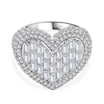 GP Amore Kollektion - Wei&szlig;er Zirkon, Kanchanaburi Blauer Saphir Ring 925 Silber rhodiniert (Gr&ouml;&szlig;e 18.00) ca. 4.70 ct