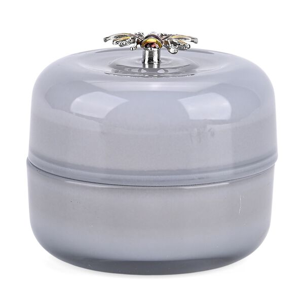 LIVMORE - Duftkerze im Glas mit Bienenmotiv, Jasmin und Neroli, 120 g, Grau image number 2