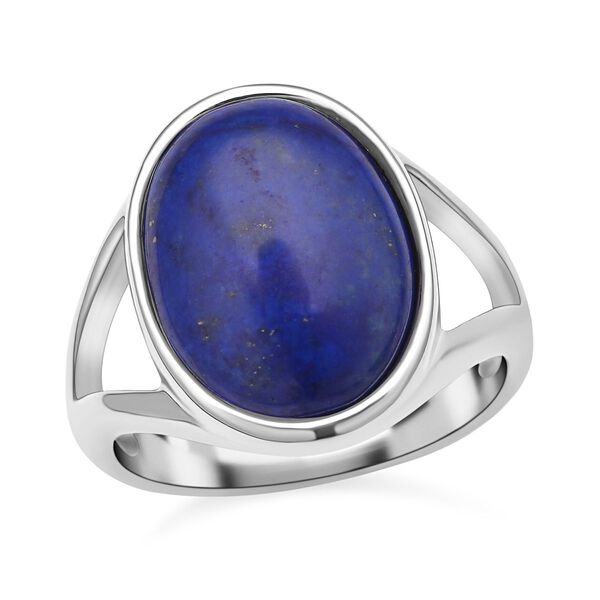 Lapislazuli-Ring, reiner Edelstahl  ca. 10,00 ct image number 4