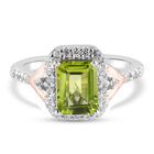 Natürlicher Peridot und Zirkon-Ring, 925 Silber Bicolor  ca. 1,96 ct image number 0