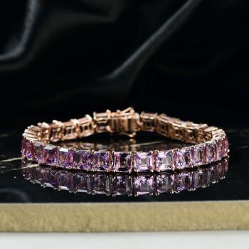 D'Joy AAA Rose De France Amethyst 19cm Armband - 32,42 ct.