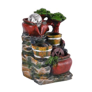 Mini Brunnen aus Harz, mehrfarbig