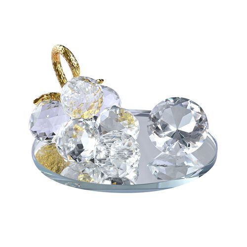 The 5th Season - Grapes with Diamonds Decoration  Size:L13.5*W9.5*H7cm Color:Transparent + gold + red Material:Glass + alloy Weight:469g image number 0