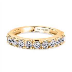 LUXURIANT DIAMOND - Lab Grown Diamant SI Ring 925 Silber 750 Gelbgold Vermeil (Größe 17.00) ca. 1.00 ct