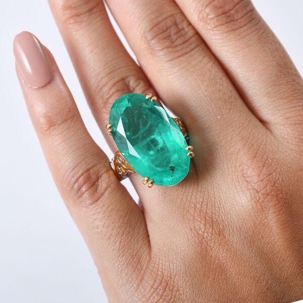 D'Joy Smaragd Triplett Quarz zweifarbiger Ring - 28 ct. image number 3