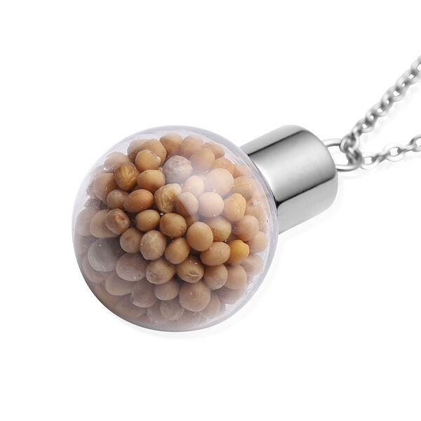 Senfkorn Anh&auml;nger mit Kette ca. 50 cm Edelstahl image number 4