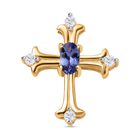 AA Smaragd, Moissanit Anhänger 925 Silber 750 Gelbgold Vermeil ca. 0,34 ct.