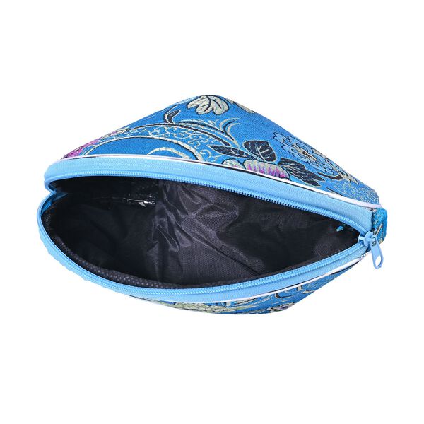 10er-Set Jacquard gewebter Schmuckbeutel mit Rei&szlig;verschluss, 5 verschiedene Gr&ouml;&szlig;en, Blau image number 4