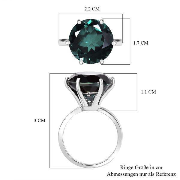 Farbwechsel-Alexandrit-Quarz-Triplette Ring, 925 Silber rhodiniert (Gr&ouml;&szlig;e 17.00) ca. 9.74 ct image number 6