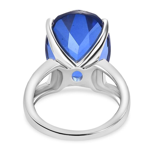 1A Ceylon Blau Triplett Quarz Ringe 925 Silber rhodiniert (Größe 16.00) ca. 13.28 ct image number 6