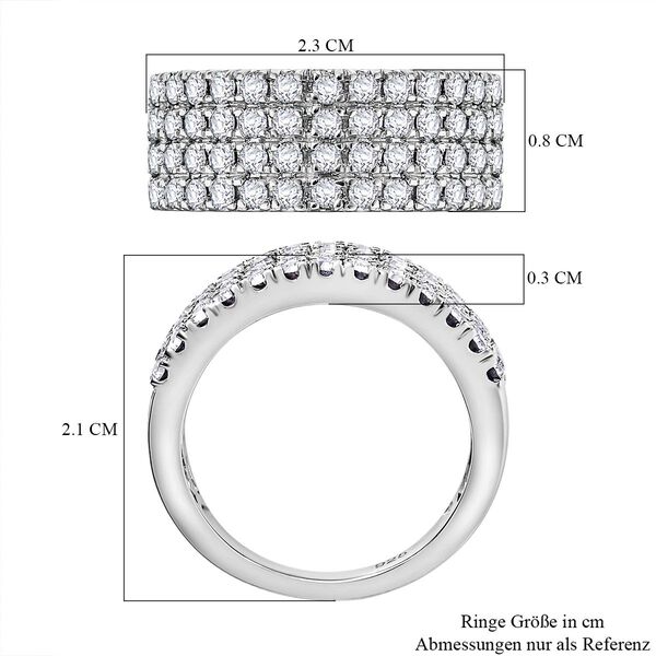 J Francis gefertigt mit SWAROVSKI Wei&szlig;er Swarovski Kristall Ring image number 7