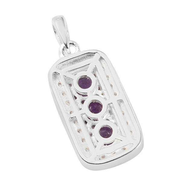 Afrikanischer Amethyst und Zirkon Anh&auml;nger 925 Silber image number 5