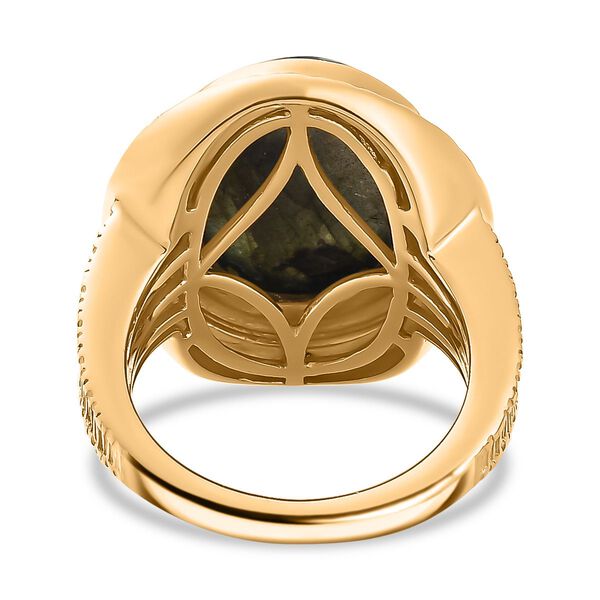 AAA Labradorit Ring 925 Silber 750 Gelbgold Vermeil (Größe 18.00) ca. 9,68 ct image number 6