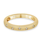 Diamant Band Ring 925 Silber vergoldet (Größe 18.00)