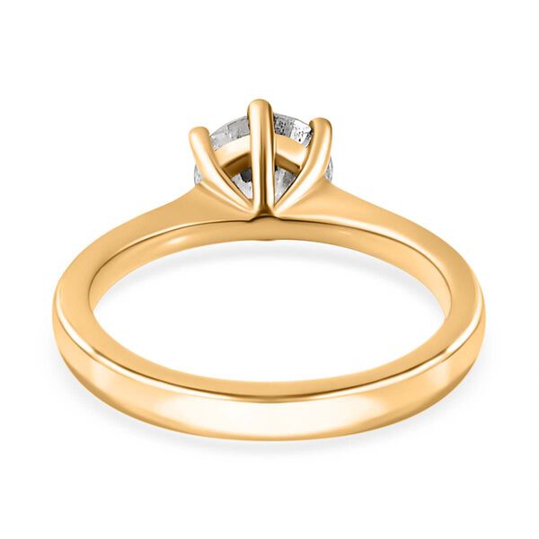 100 Facetten Moissanit Ring, 925 Silber Gelbgold Vermeil - 1,01 ct. image number 6