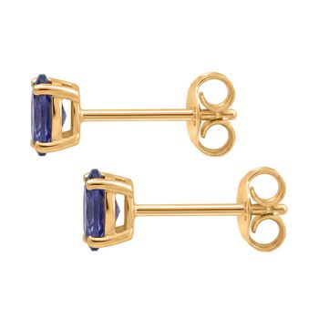 D'Joy AA Tansanit Ohrringe 925 Silber 750 Gelb Vergoldet ca. 0.46 ct