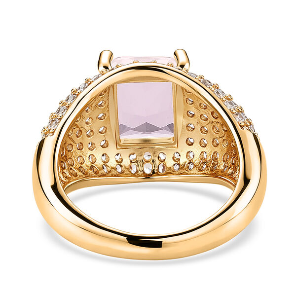 Rosa Zirkonia, Wei&szlig;er Zirkonia Ring Nickelfreies Messing gelb vergoldet (Gr&ouml;&szlig;e 16.50) image number 5