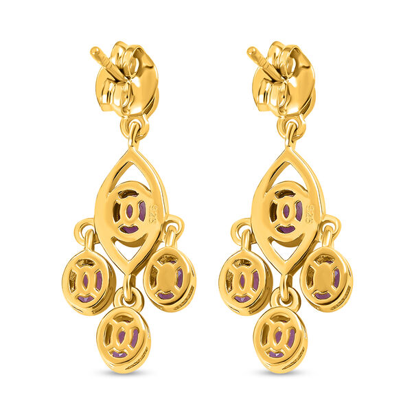 Natürliche, marokkanische Amethyst-Ohrringe, 925 Silber vergoldet ca. 1,52 ct image number 5